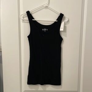 LOFT Black Fitted Sleeveless Tank Top